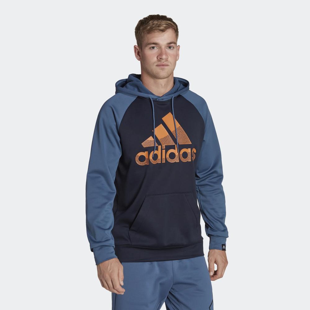 Pulóver adidas Aeroready Game And Go Big Logo Hoodie HK9827 - sötétkék