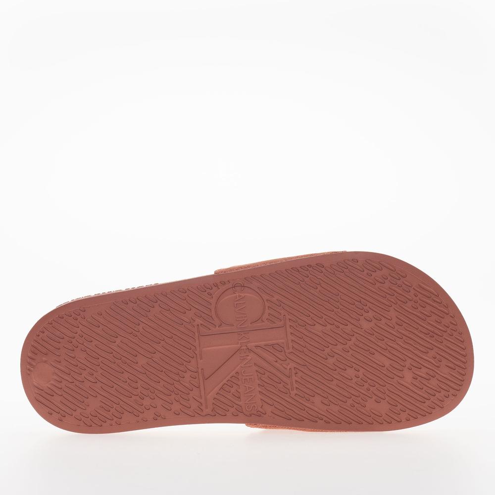 Flip Flop Calvin Klein Slide Monogram Hardware YW0YW01713-GAM - narancs
