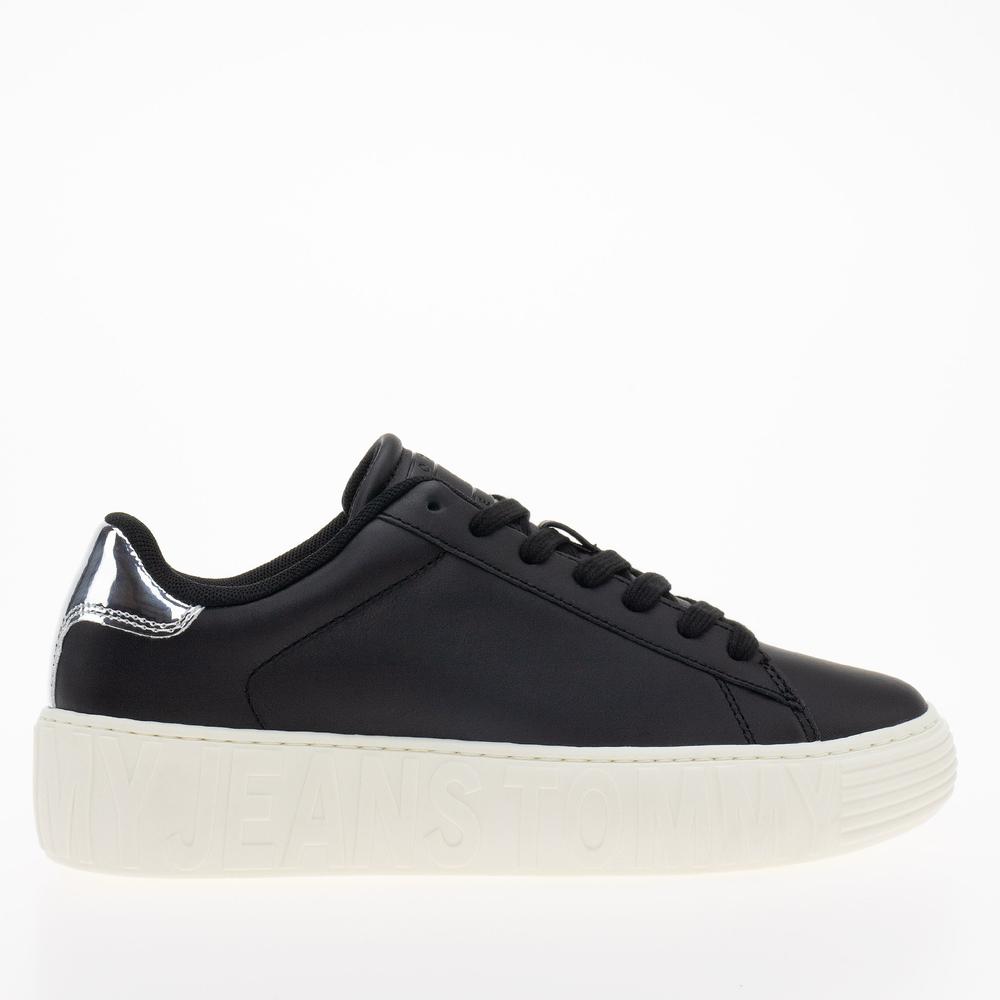 Cipő Tommy Jeans TJW New Cupsole Leath LC EN0EN02273-BDS - fekete