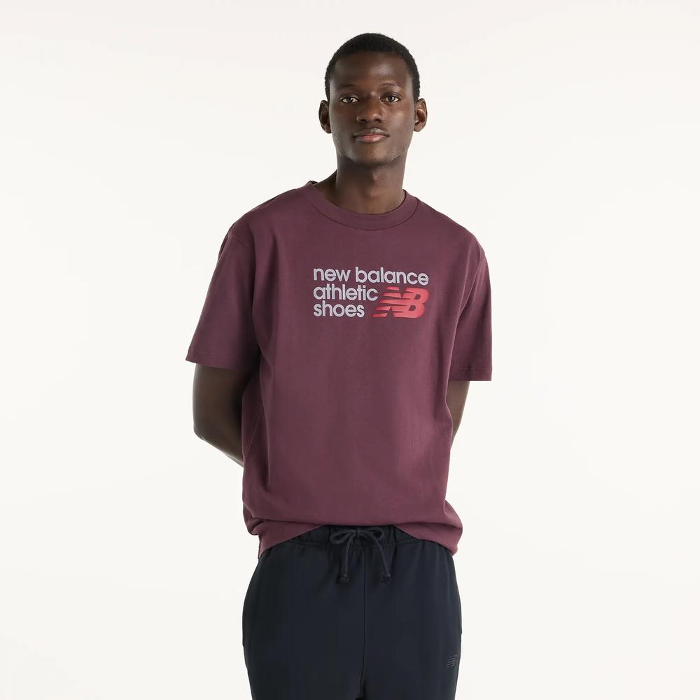 Férfi póló New Balance Athletics Premium Relaxed Chest Logo MT51900YLR - gesztenyebarna