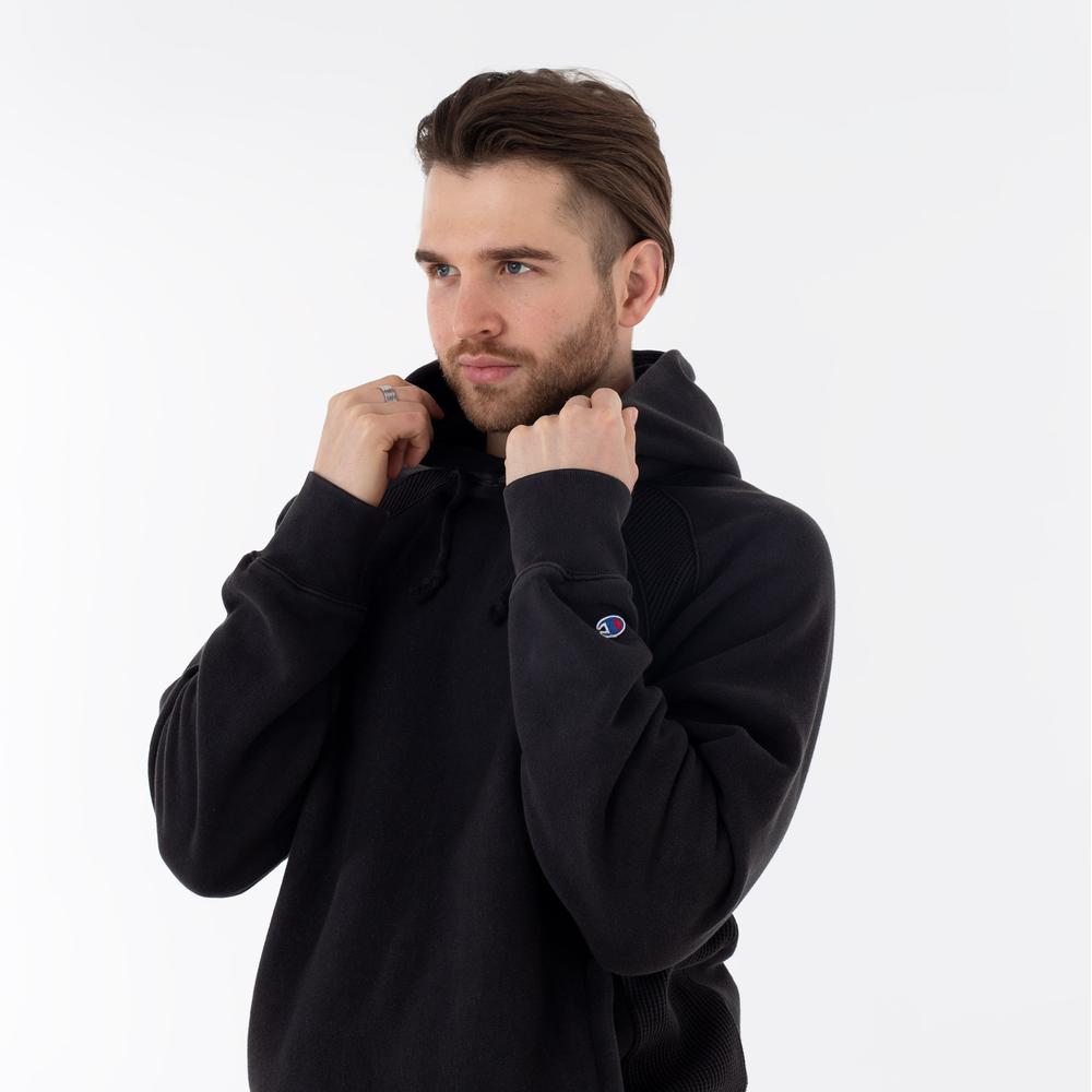 Pulóver Waffle Insert Reverse Weave Hoodie 218643-KK001 - fekete