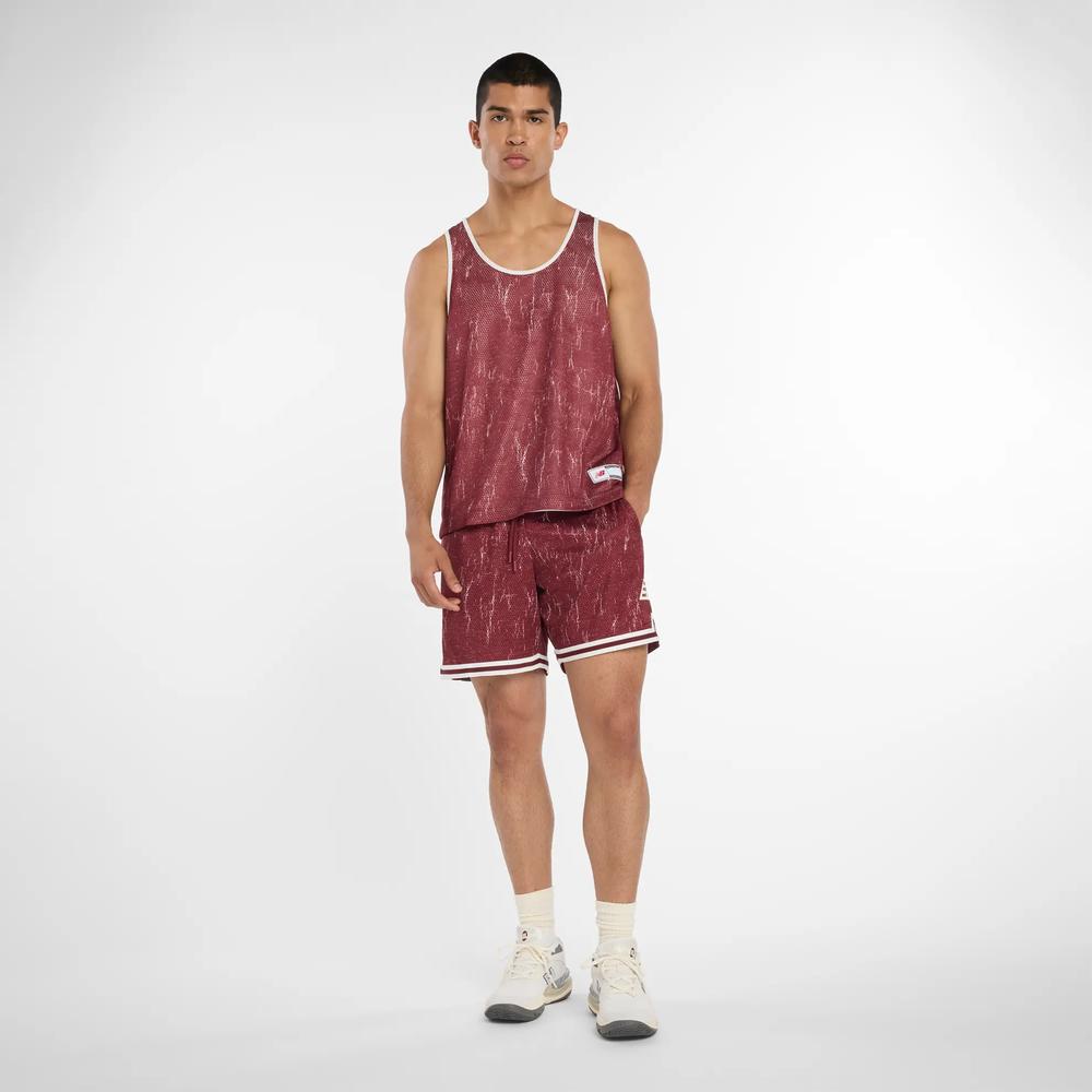 Férfi futópóló New Balance MT53609MHB - gesztenyebarna