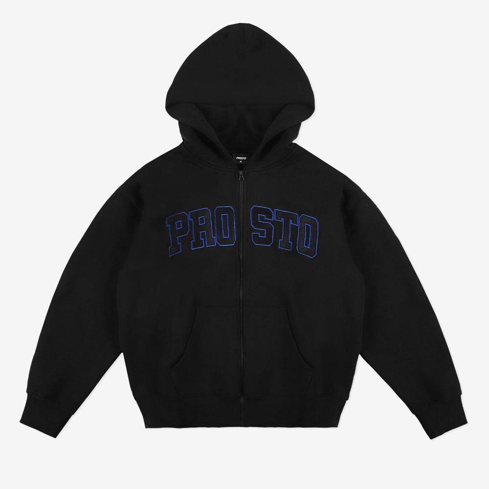 Férfi pulóver Prosto Zip Hoodie Axel KL251MSWE2181 - fekete