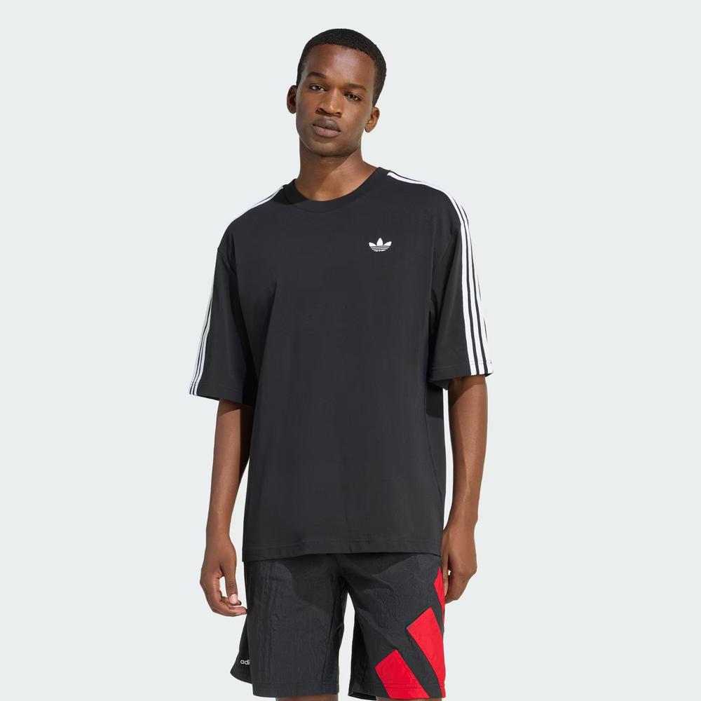 Férfi póló adidas Originals Adicolor 3-Stripes Oversize KD4095 - fekete