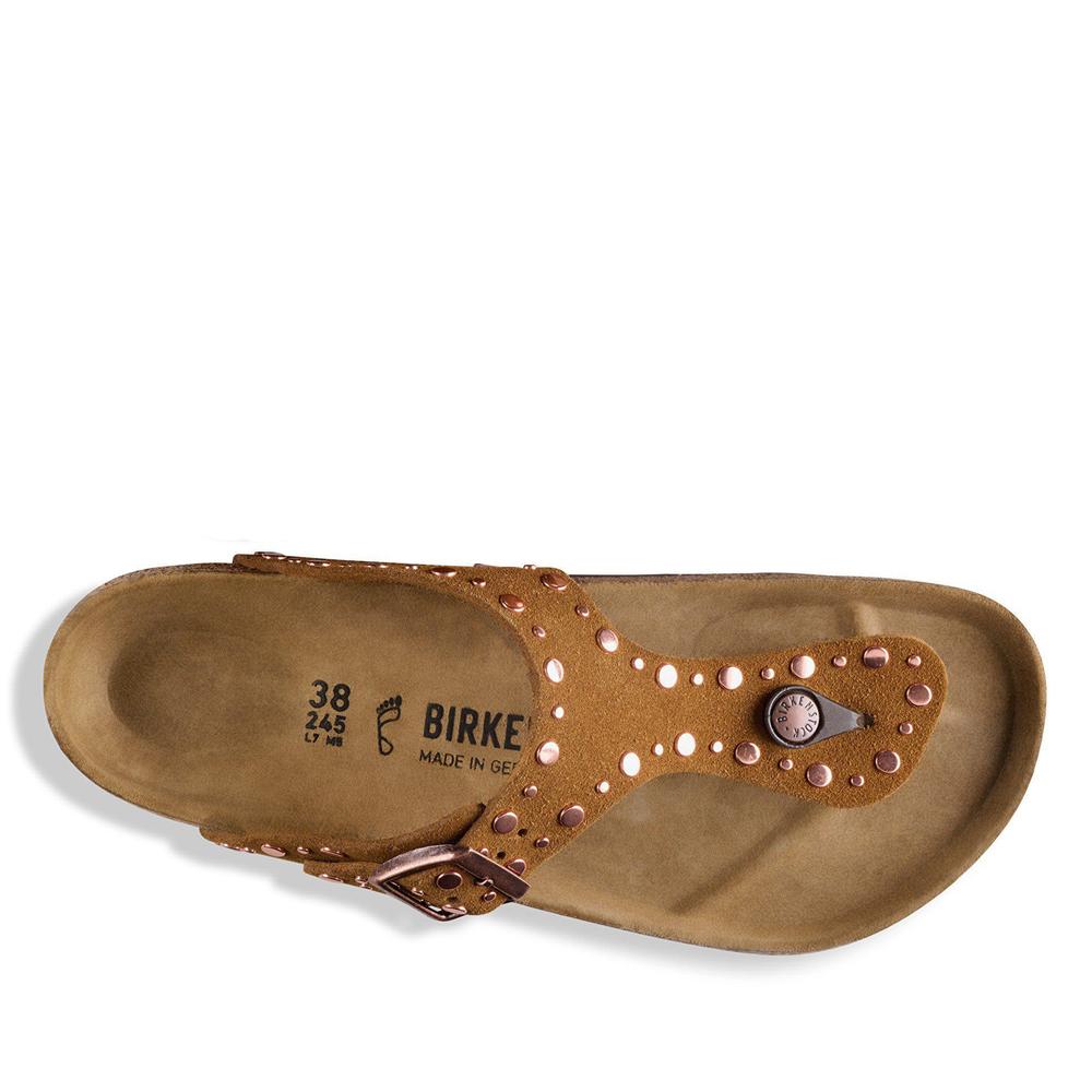 Női Flip Flop Birkenstock Gizeh Rivet 1031649 - barna