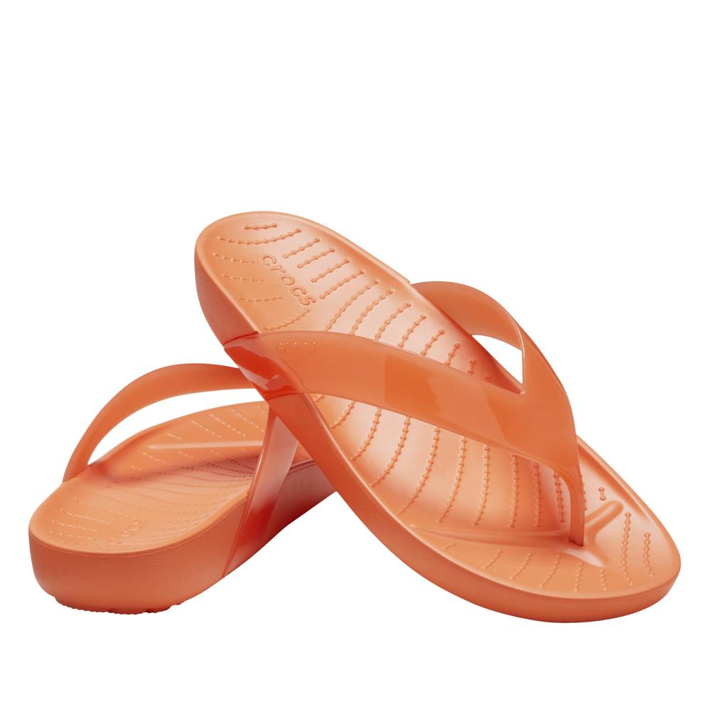 Flip Flop Crocs Splash Glossy Flip 208534-83I - narancs