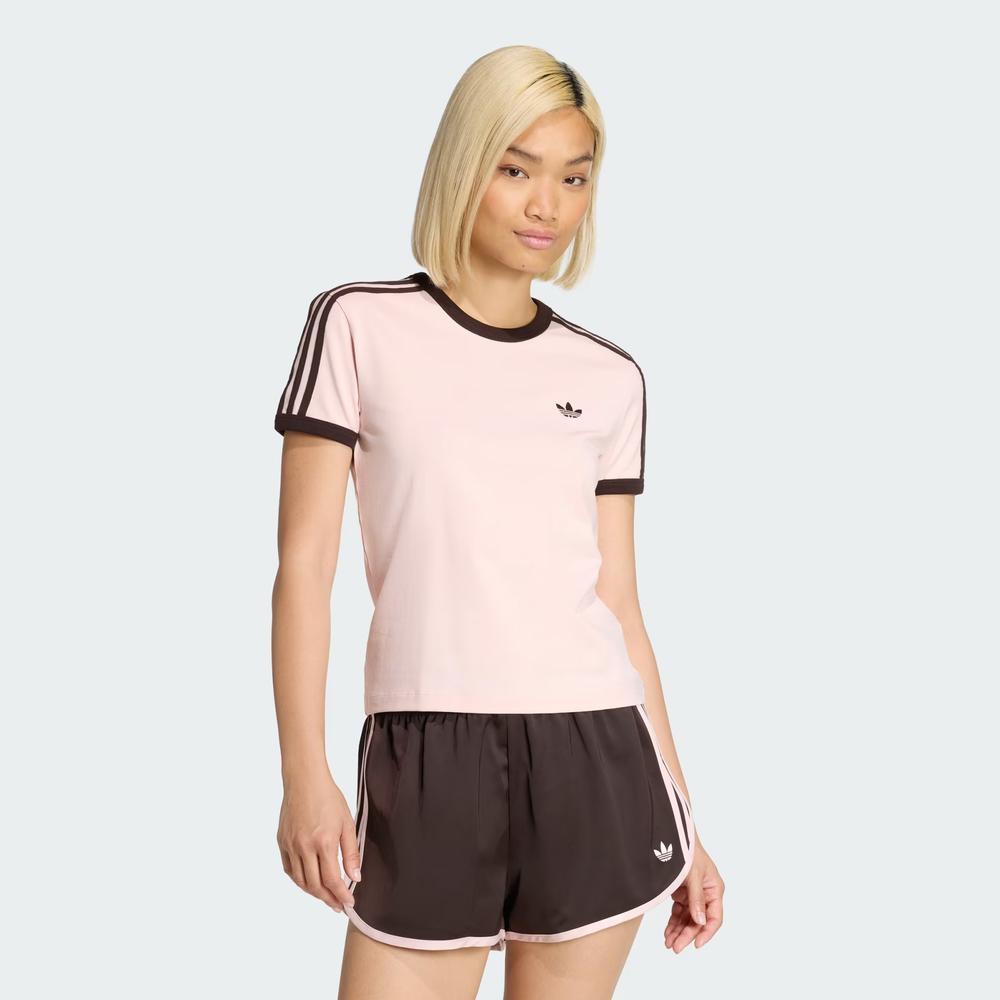 Női póló adidas Originals 3-Stripes Slim KC9016 - rózsaszín