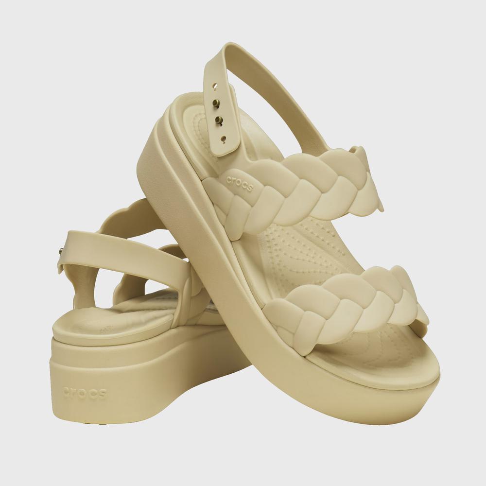 Flip Flop Crocs Brooklyn Woven Low Wedge 209977-212 - bézs