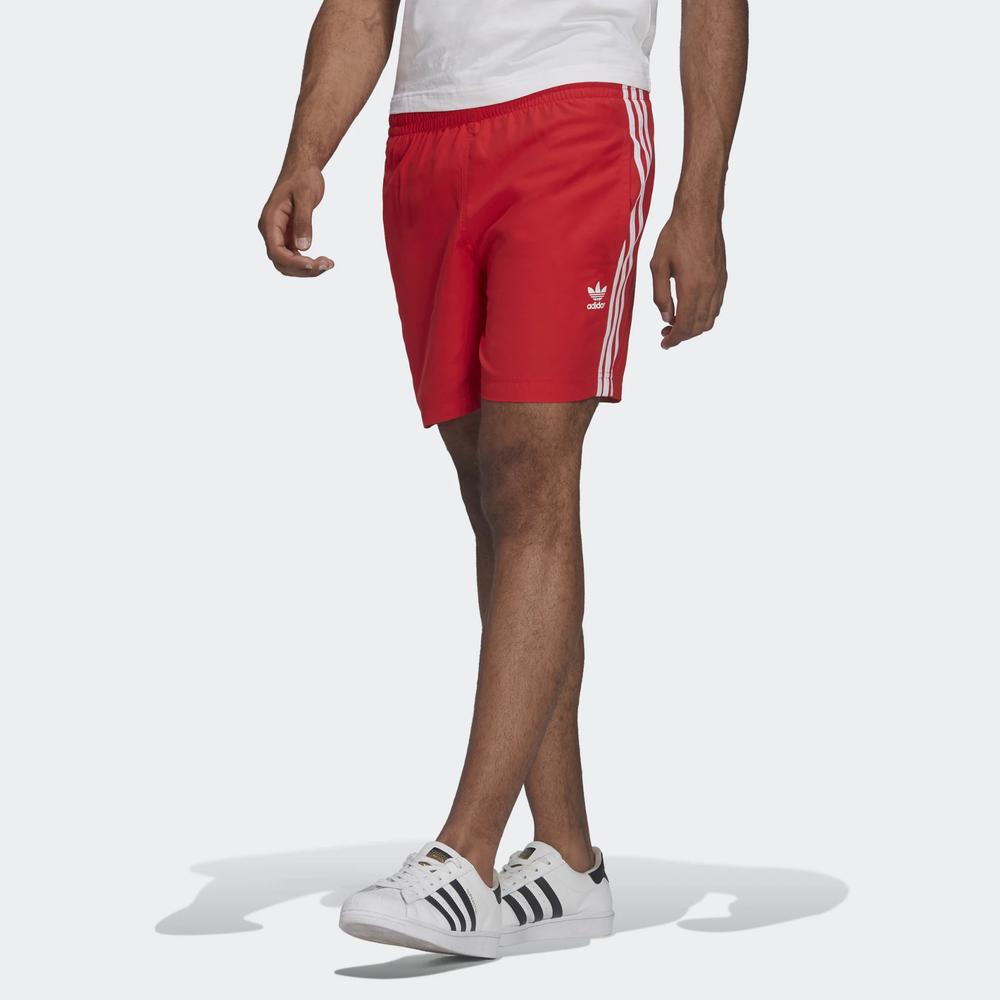 Rövidnadrág adidas Original Adicolor Classics 3-Stripes Swim HF2120 - piros