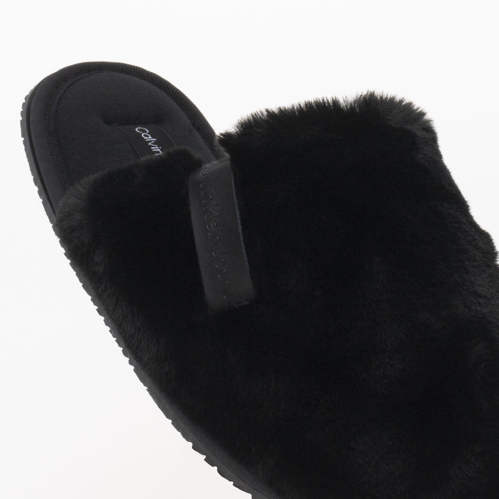 Cipő Calvin Klein Hotel Slipper Fur After Glow YW0YW01593-0GJ - fekete