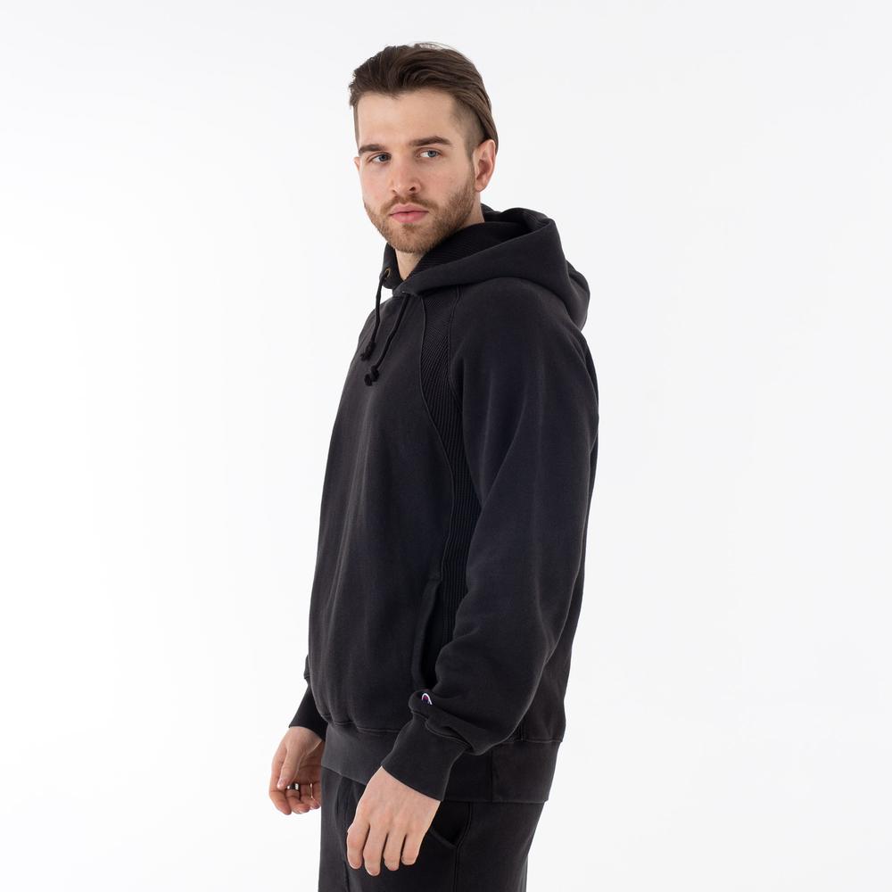 Pulóver Waffle Insert Reverse Weave Hoodie 218643-KK001 - fekete