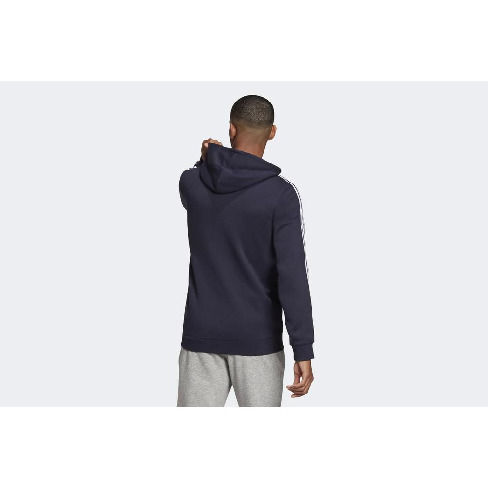 Pulóver adidas Essentials Fleece 3-Stripes Full-Zip Hoodie GK9053 - sötétkék