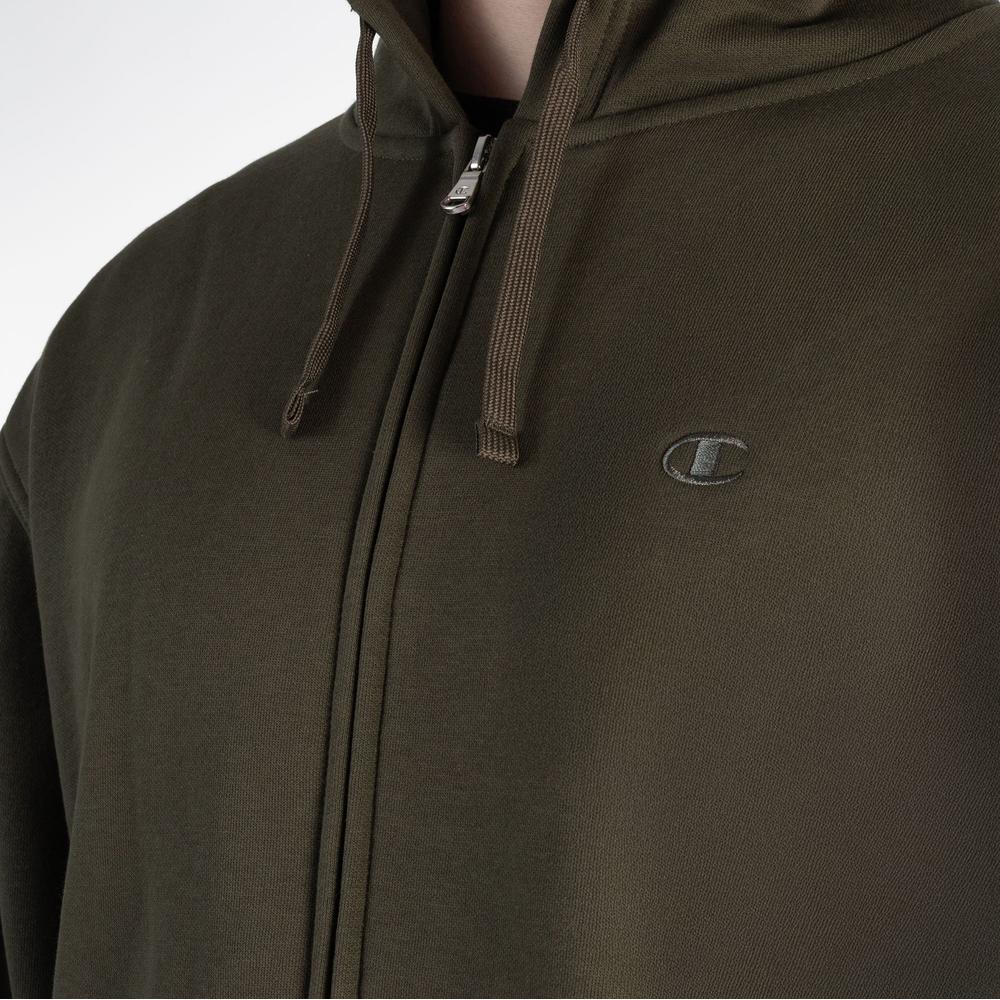 Pulóver Champion Full Zip Hoodie 220276-GS508 - zöld