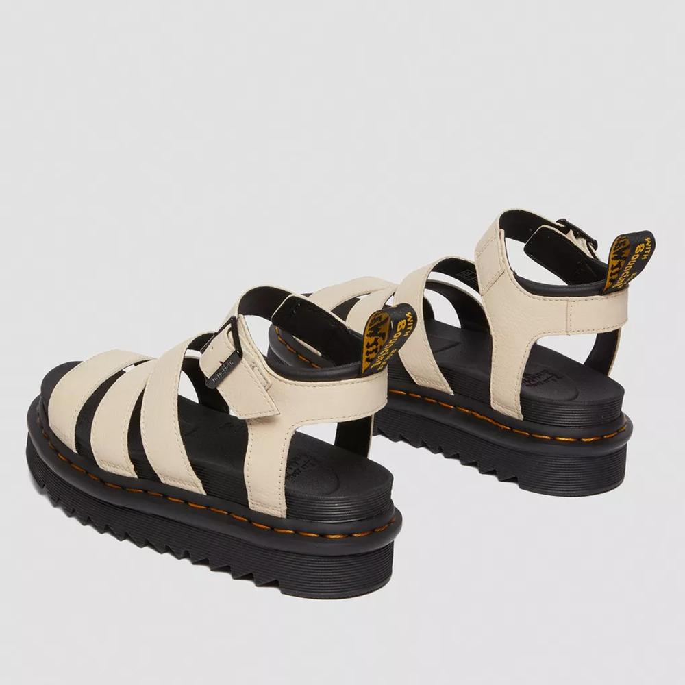 Szandál Dr Martens Blaire Pisa Leather Strap Platform 30706292 - bézs