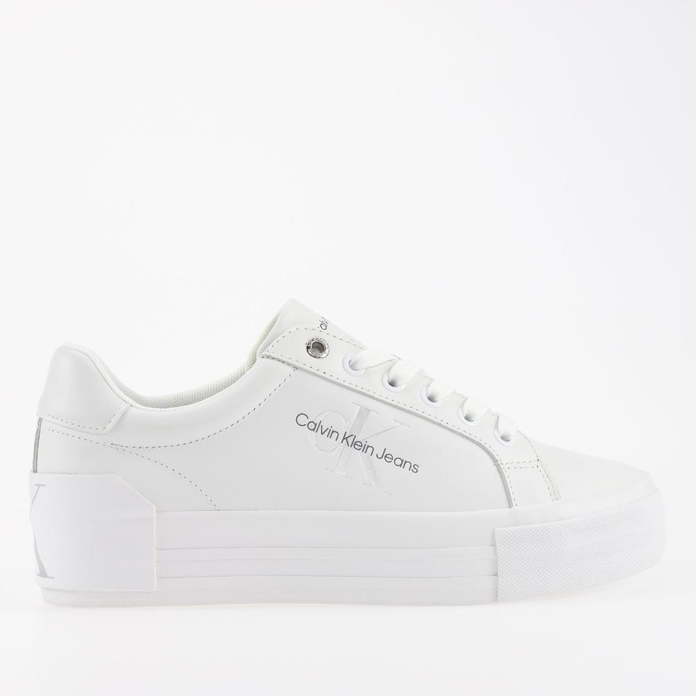 Buty Calvin Klein Jeans Vulc Flatform Bold Lth YW0YW00821-0K8 - białe