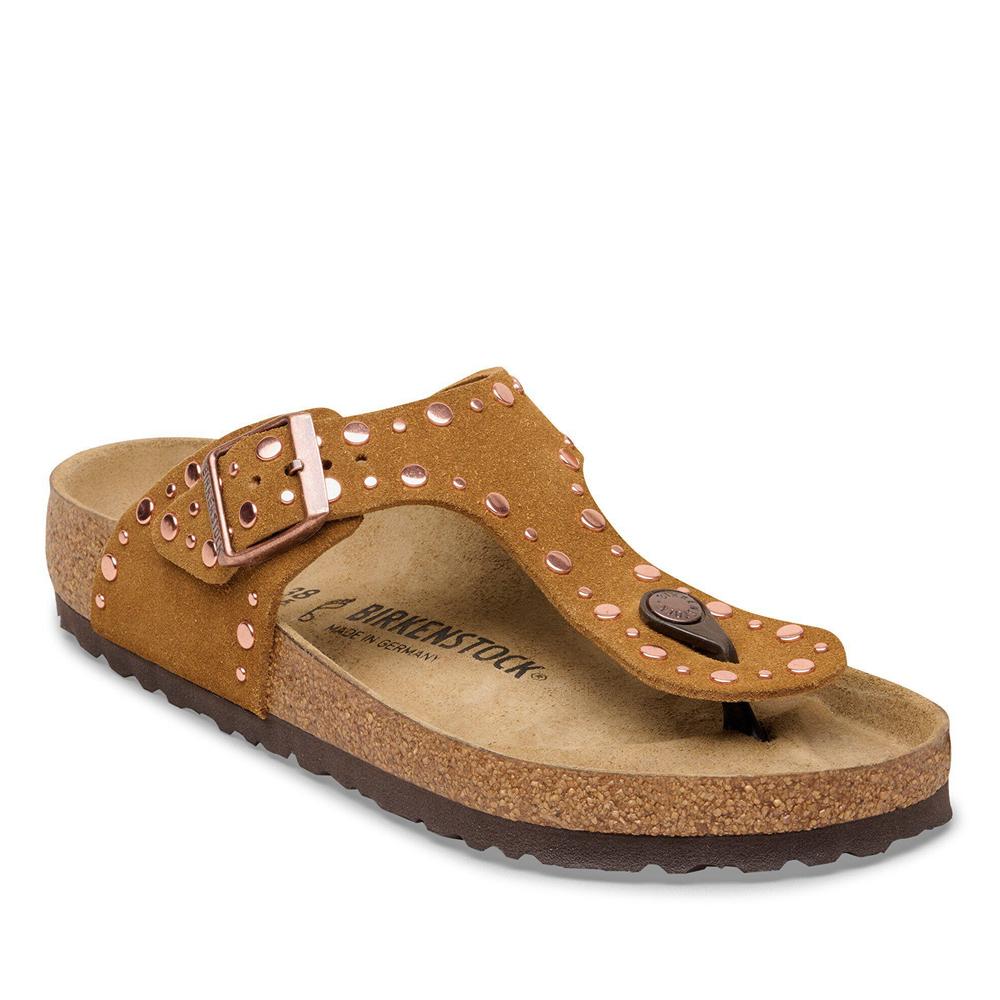 Női Flip Flop Birkenstock Gizeh Rivet 1031649 - barna