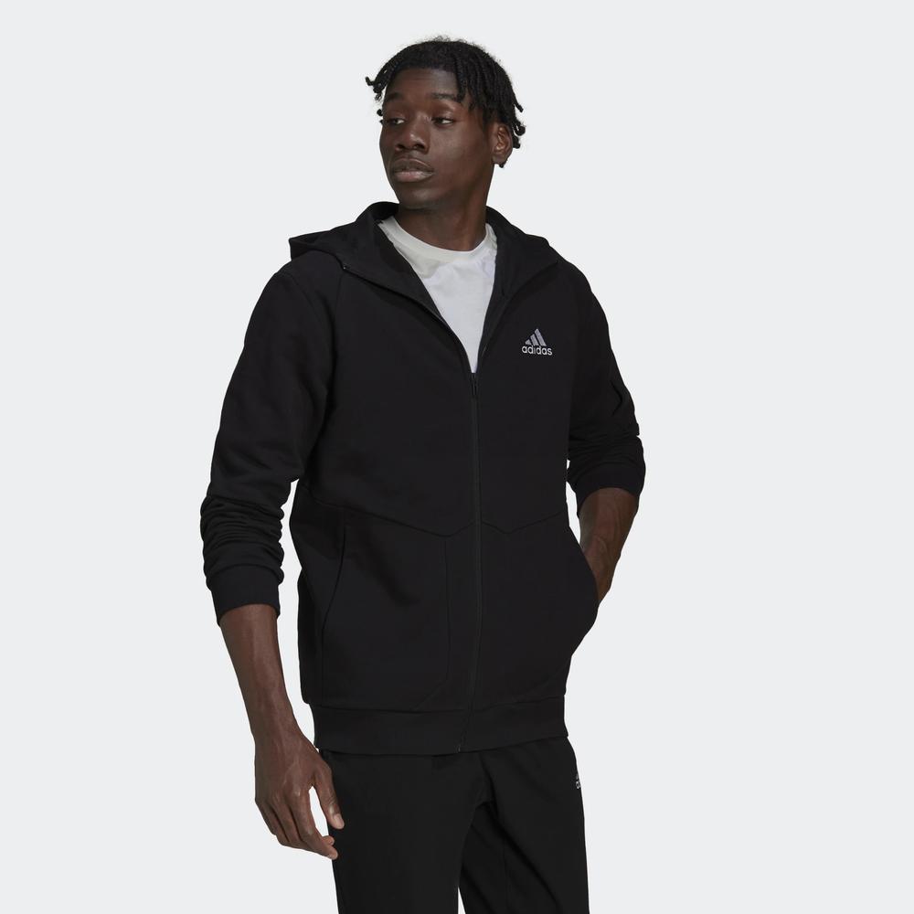Pulóver adidas Essentials 4 Gameday Full-Zip Hoodie HE1811 - fekete