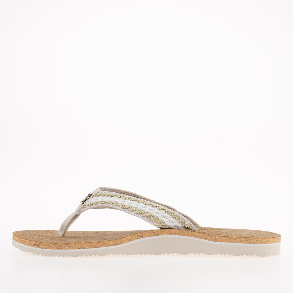 Flip Flop Tommy Hilfiger Cork bing FW0FW07145AF4 fehér
