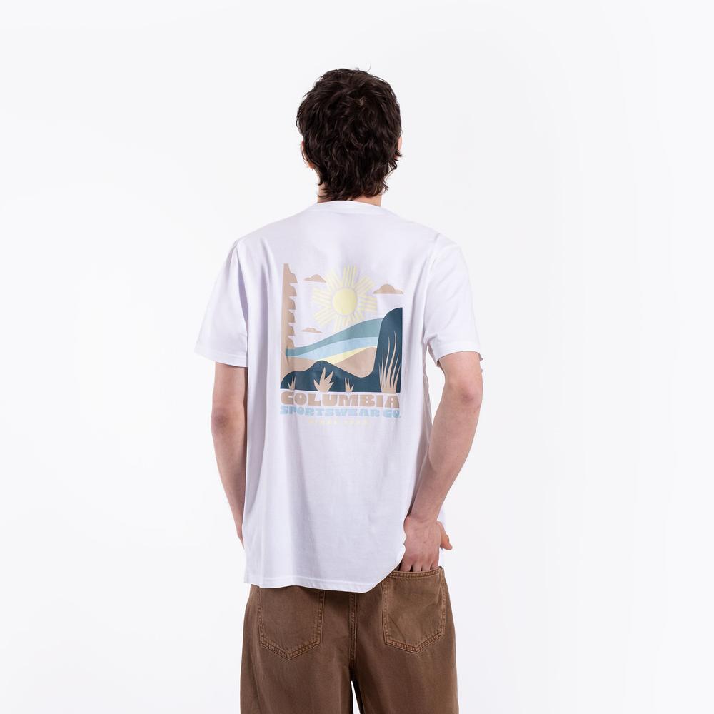 Férfi póló Columbia CSC Back Graphic 2155021102 - fehér