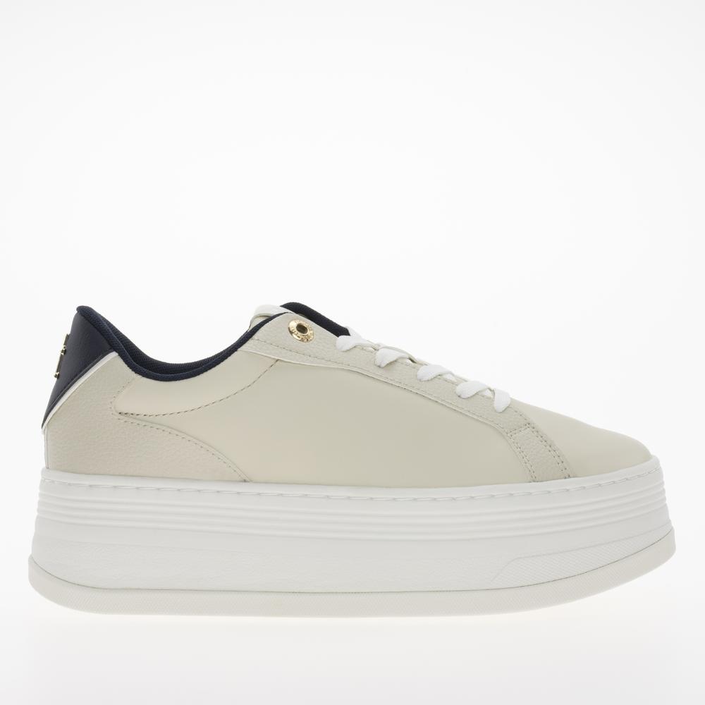 Cipő Tommy Jeans Platform Sneaker Triangle FW0FW08115-ACG - bézs