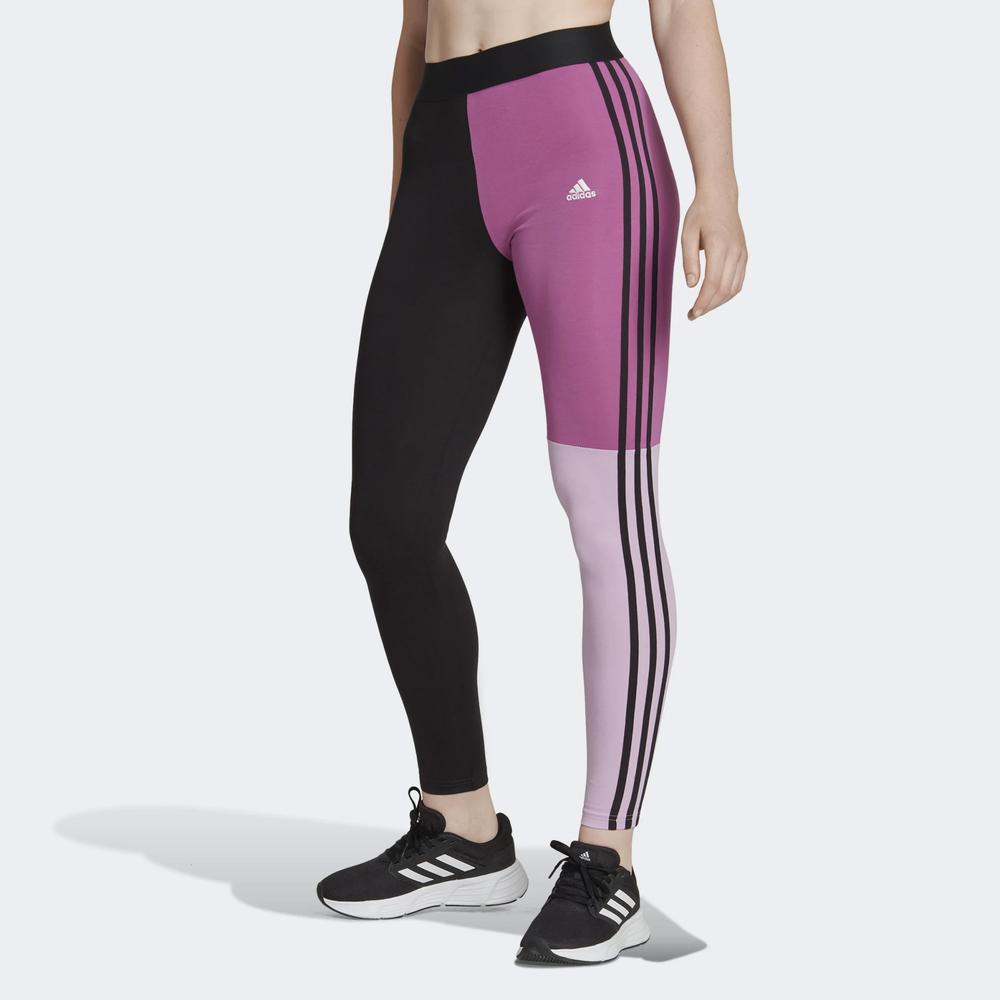 Leggings adidas Essentials 3-Stripes Colorblock Cotton HJ9477 - fekete