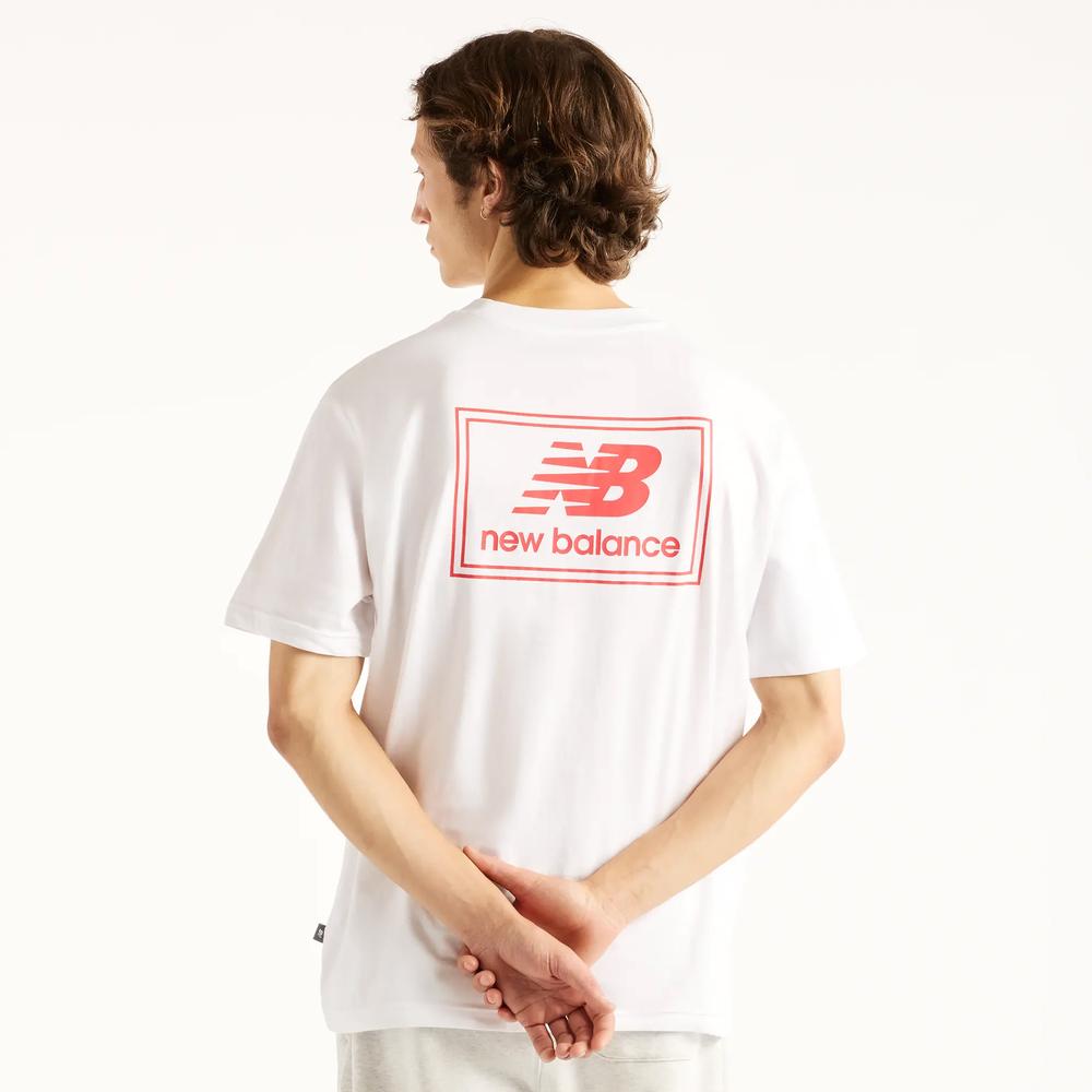 Férfi futópóló New Balance Woven Label MT53928WT - fehér