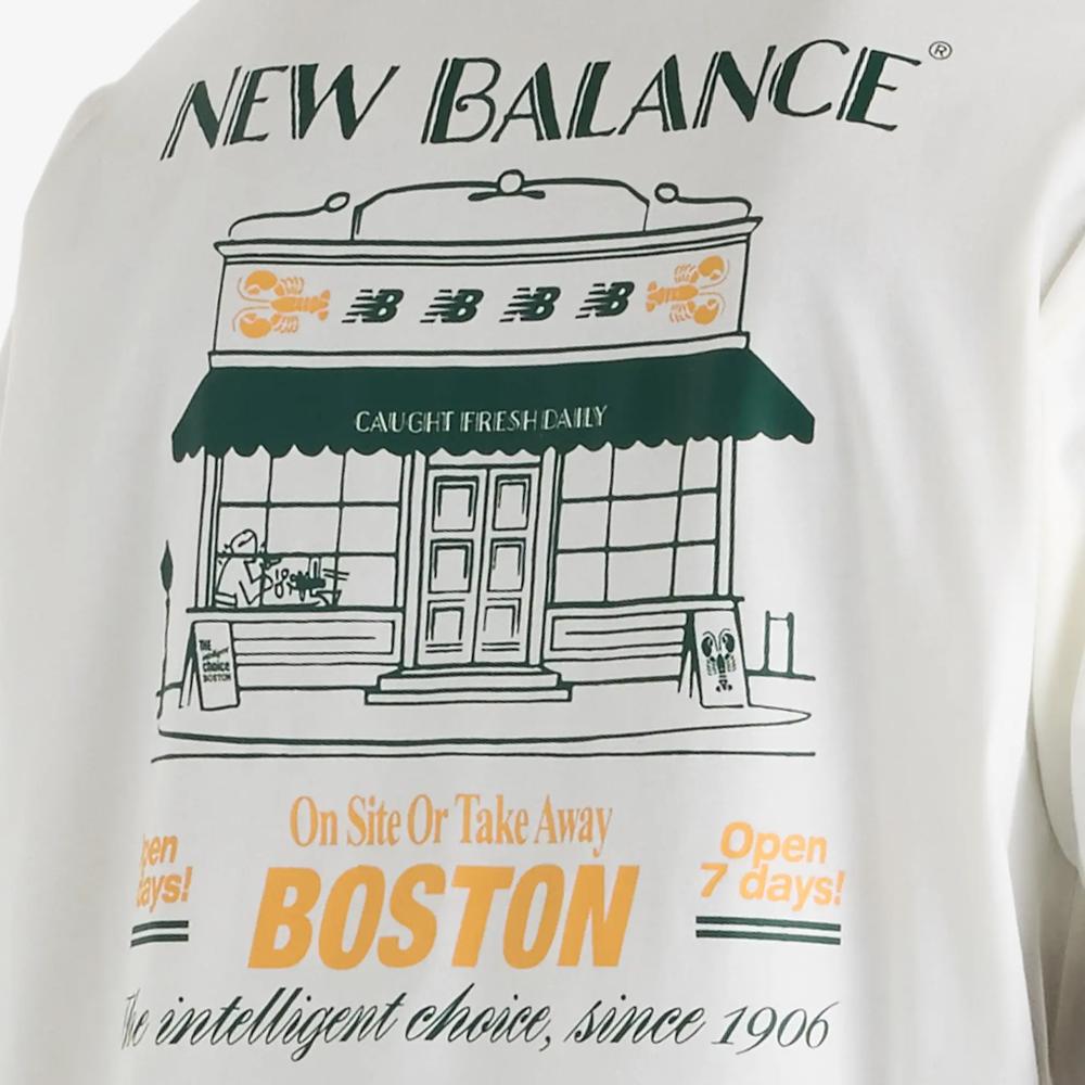 Férfi póló New Balance Grab a Bite Boston MT62S7YPSST - fehér