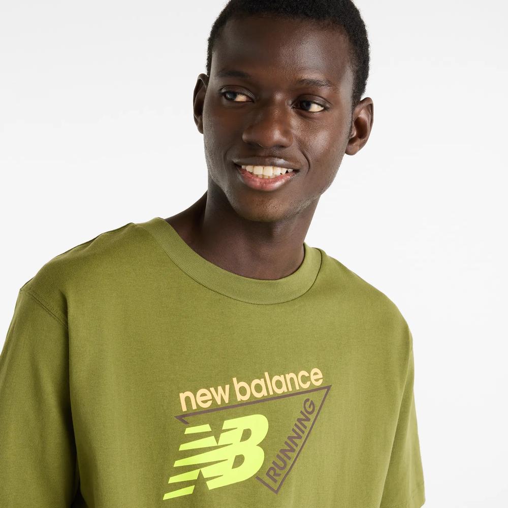 Férfi póló New Balance Classic Tri-Logo MT61N1YVGEE - zöld