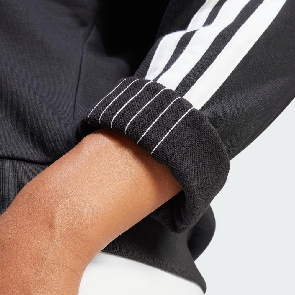 Női pulóver adidas Sportswear Essentials 3-Stripes French Terry JE0016 - fekete