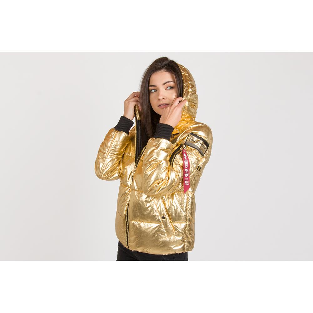 Dzseki Alpha Industries Hooded Puffer NASA 128007145 - aranysárga