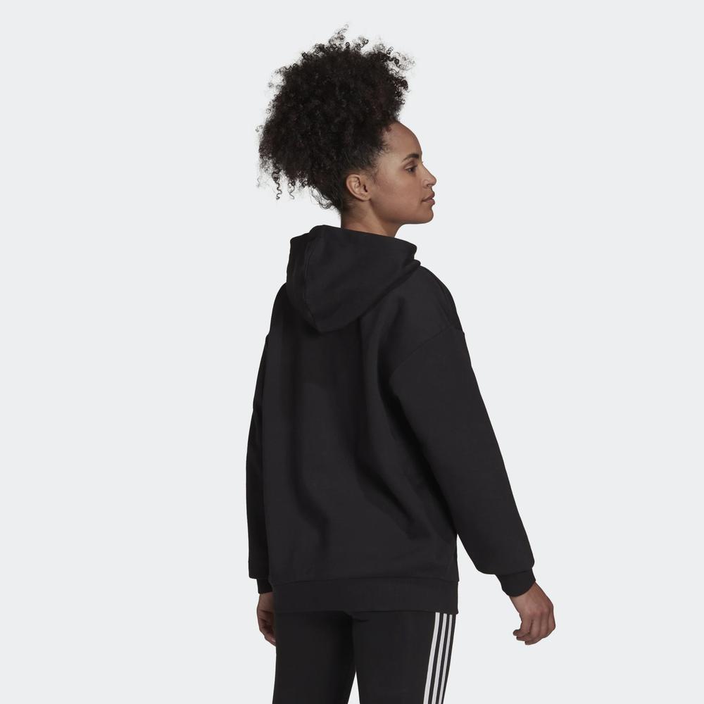 Pulóver adidas Essentials Logo Boyfriend Fleece Hoodie HD1756 - fekete