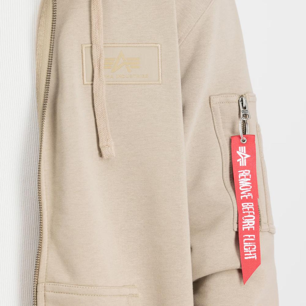 Felső Alpha Industries Back Print Zip Hoodie 128342679 - bézs