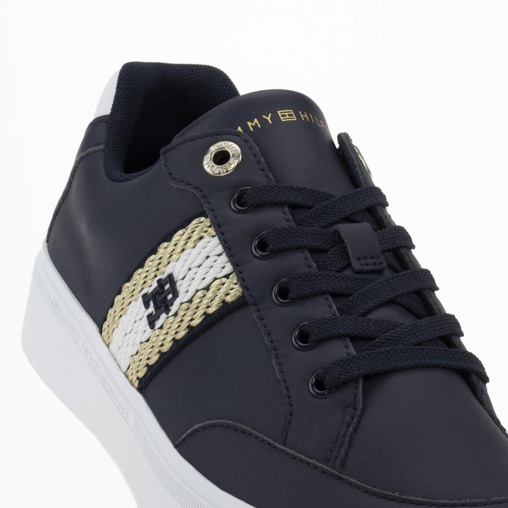 Cipő Tommy Hilfiger Court Sneaker With Webbing FW0FW07106-DW6 - sötétkék
