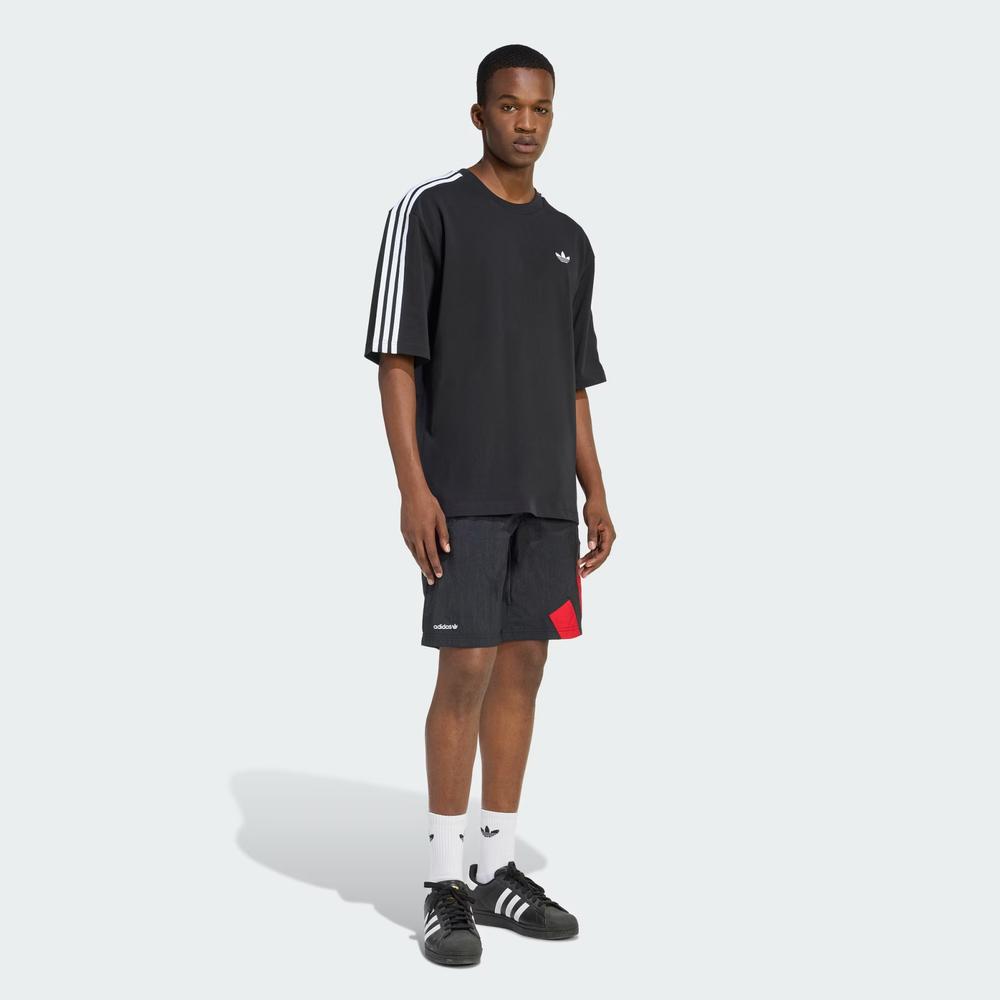 Férfi póló adidas Originals Adicolor 3-Stripes Oversize KD4095 - fekete