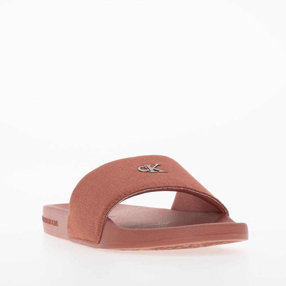Flip Flop Calvin Klein Slide Monogram Hardware YW0YW01713-GAM - narancs