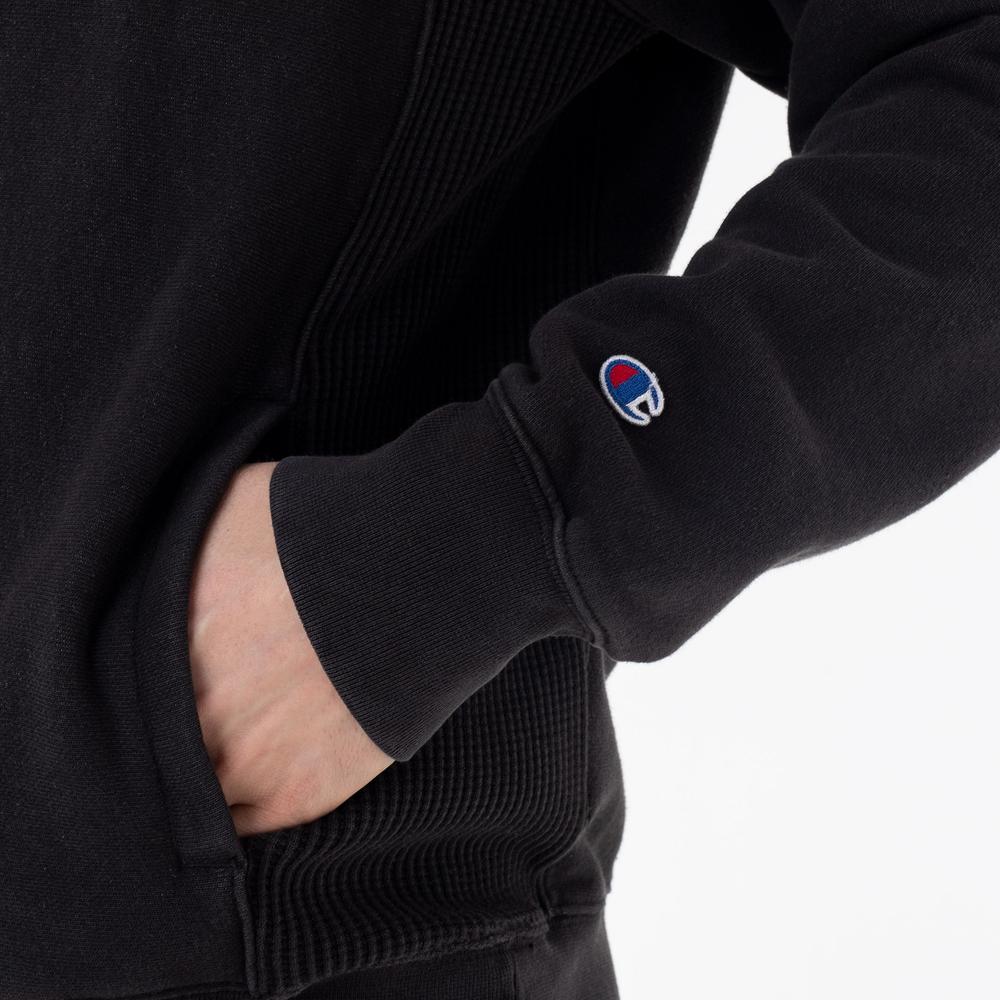 Pulóver Waffle Insert Reverse Weave Hoodie 218643-KK001 - fekete