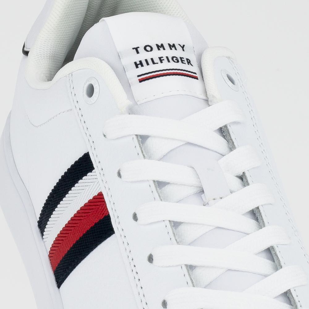Cipő Tommy Hilfiger Corporate Leather Cup Stripes FM0FM04732-YBS - fehér