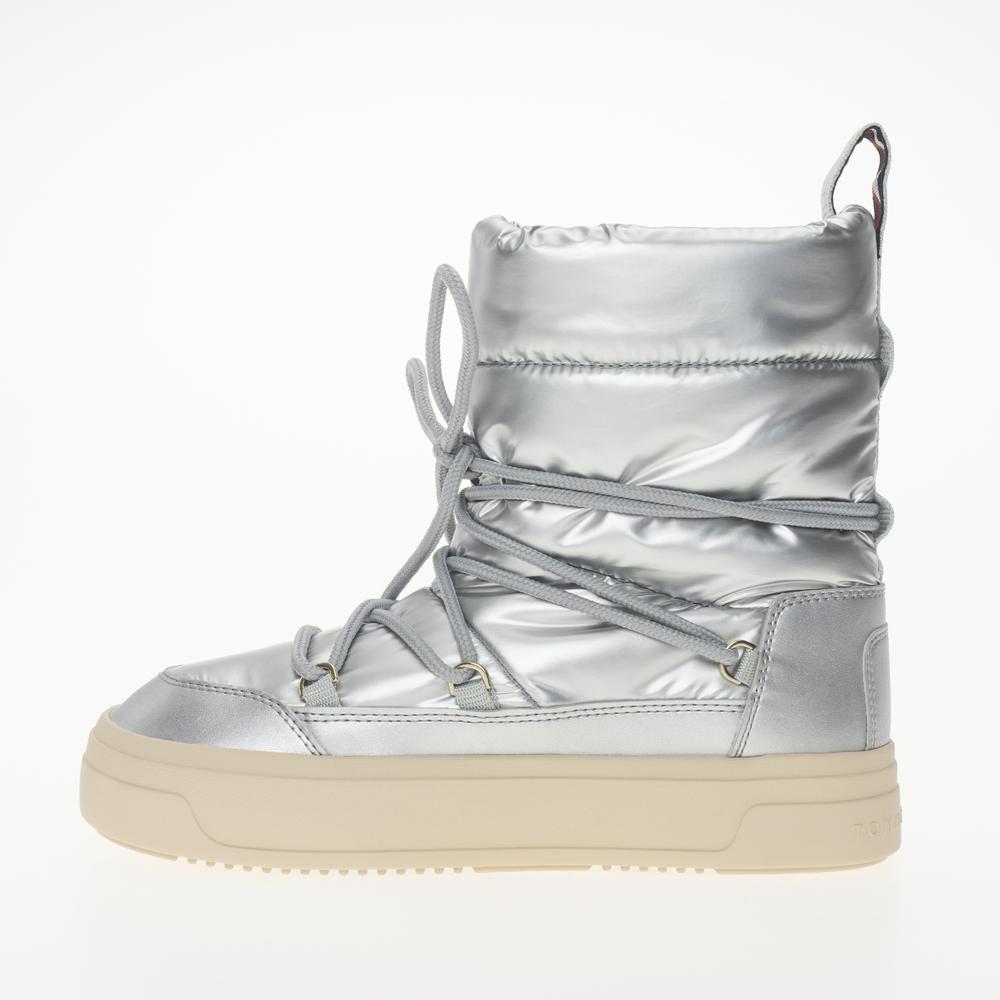 Cipő Tommy Hilfiger Lace-Up Metallic Snowboot FW0FW08442-0IN - ezüst