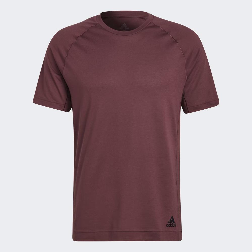 Póló adidas Yoga Training HC2642 - gesztenyebarna