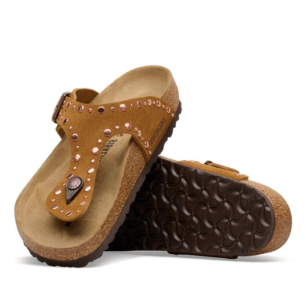 Női Flip Flop Birkenstock Gizeh Rivet 1031649 - barna