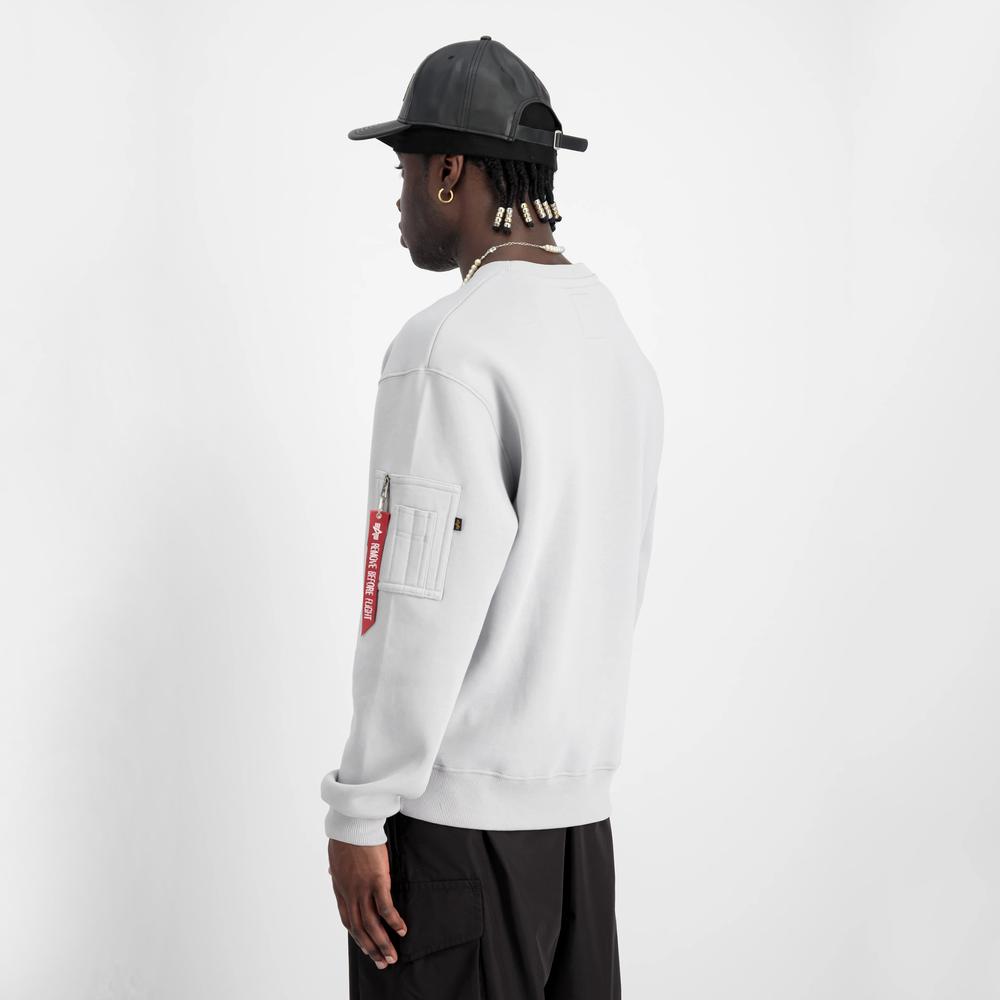 Pulóver Alpha Industries Satin Logo Sweater 148311666 - fehér