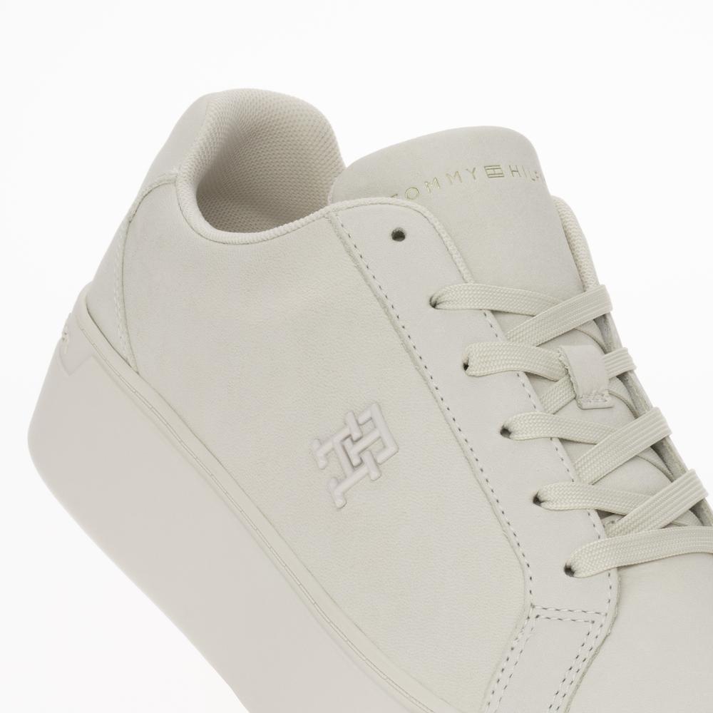 Cipő Tommy Hilfiger Nubuck Leather Platform Court FW0FW07912-YBL - bézs
