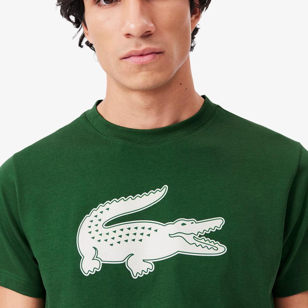 Póló Lacoste Sport 3D Print Crocodile Breathable Jersey TH2042-YRR - zöld