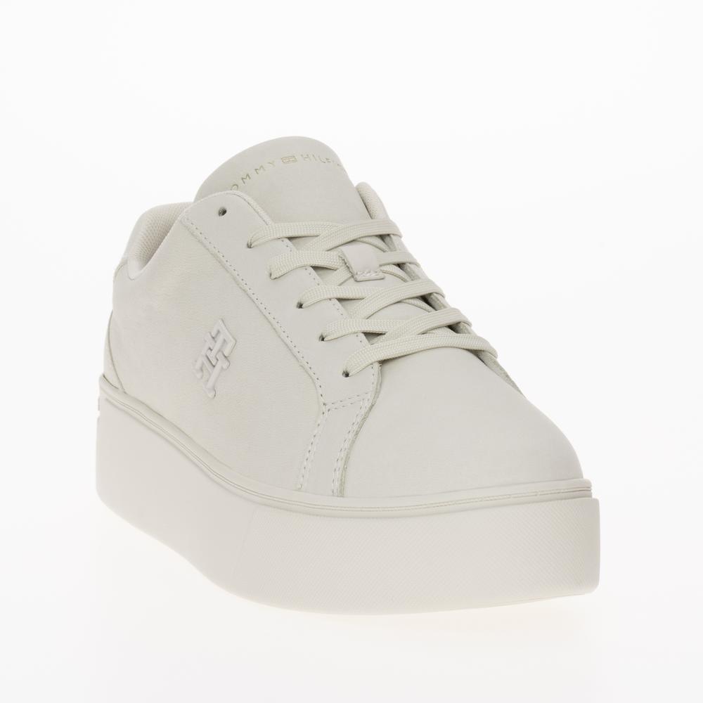 Cipő Tommy Hilfiger Nubuck Leather Platform Court FW0FW07912-YBL - bézs