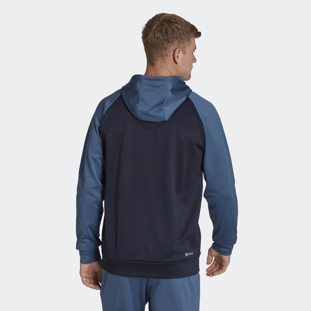 Pulóver adidas Aeroready Game And Go Big Logo Hoodie HK9827 - sötétkék