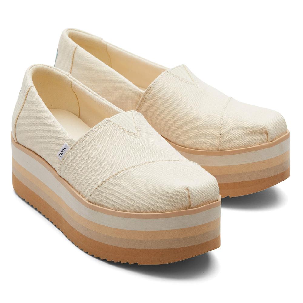 Cipő Toms Alpargata Platform Espadrille 10019681 - bézs