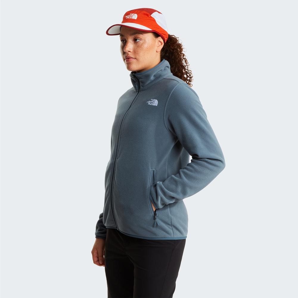 Női pulóver The North Face 100 Glacier Full-Zip Fleece 0A8D2F0U31 - kék
