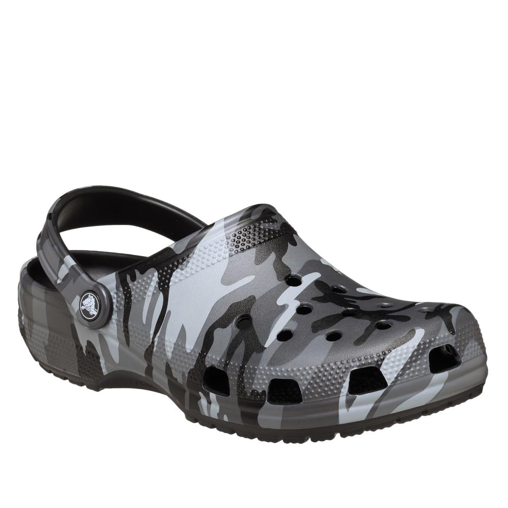Férfi flip flop Crocs Classic Camouflage Clog 211936-0DD - szürke