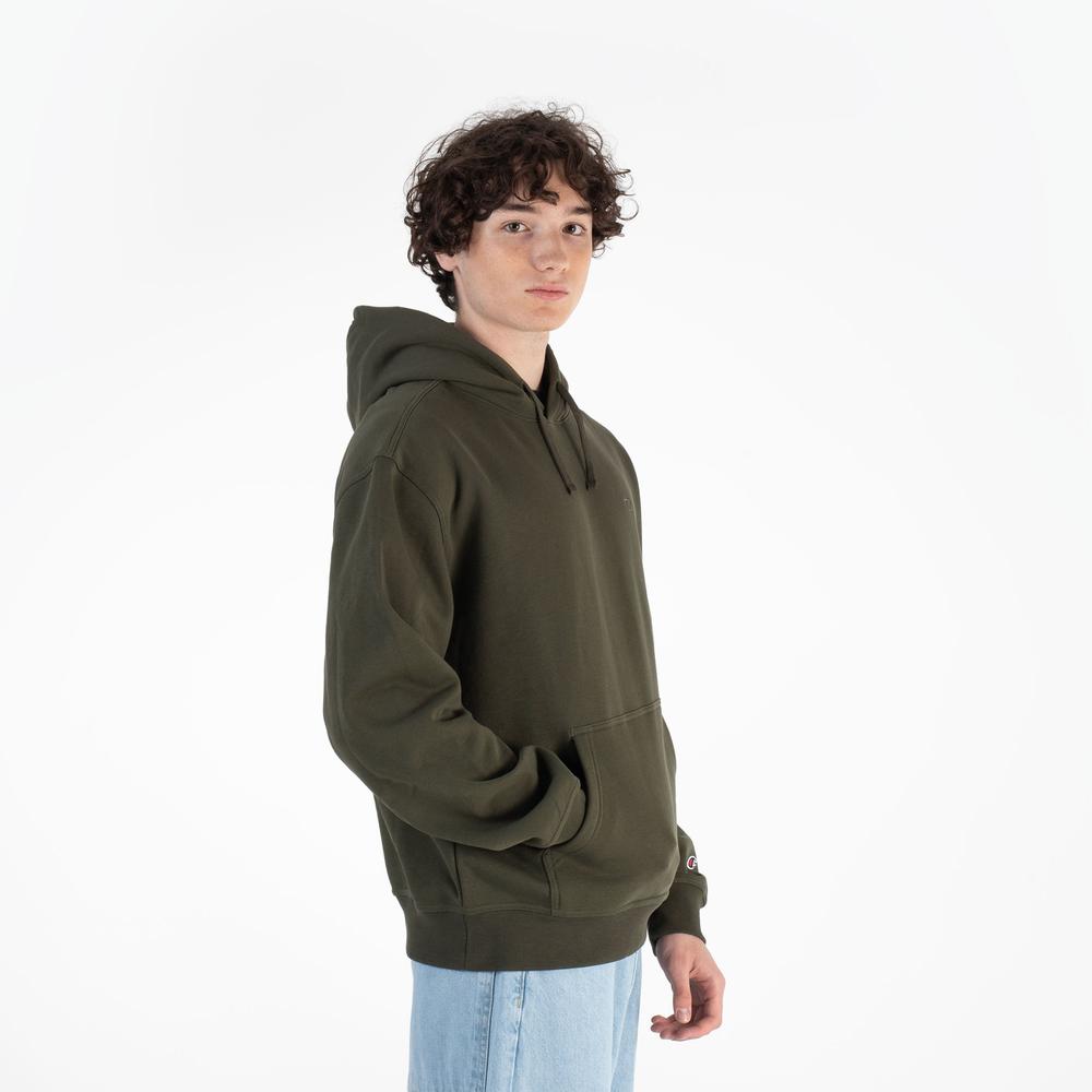 Pulóver Champion Tonal Logo Fleece Erkek Siyah Hoodie 220274-GS508 - zöld