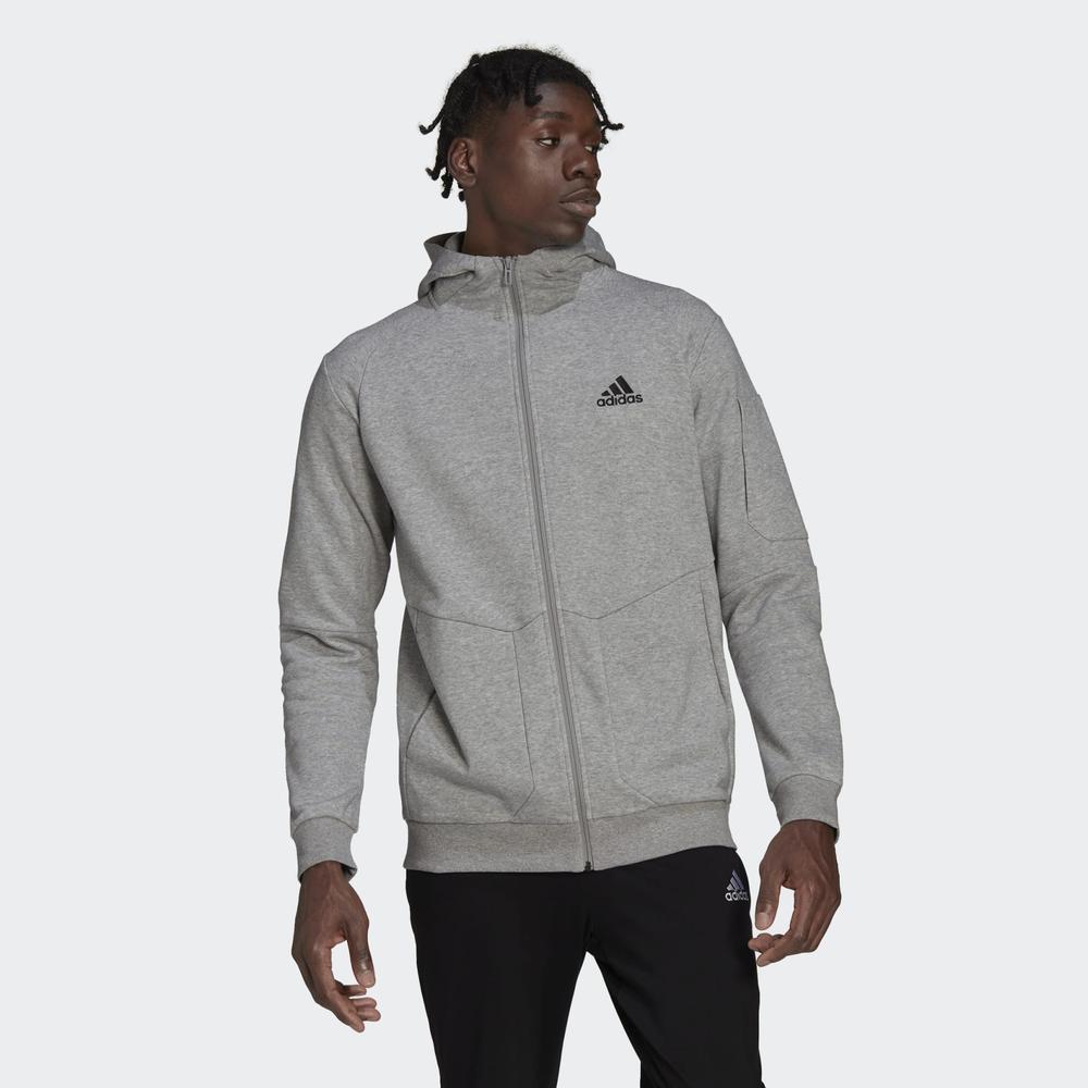 Pulóver adidas Essentials 4 Gameday Full-Zip Hoodie HE1806 - szürke